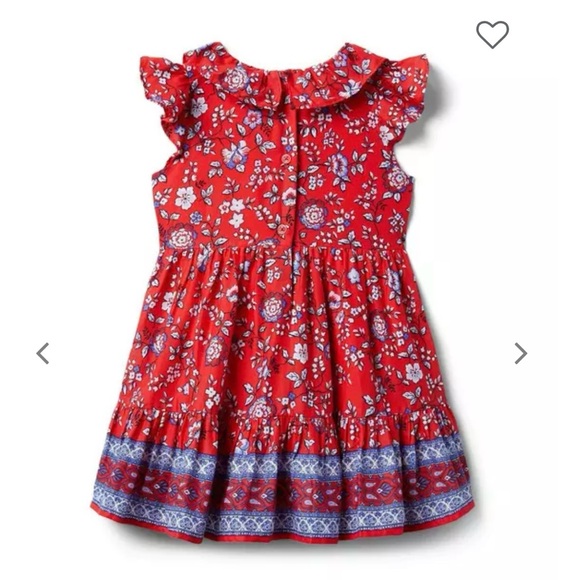 Janie and Jack Floral Ruffle Trim Dress - Picture 3 of 13